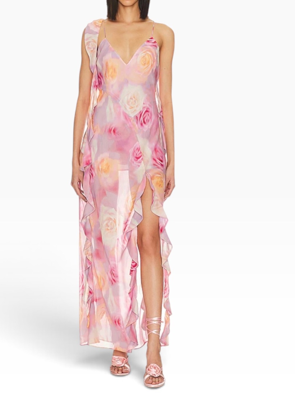 For Love & Lemons Beate Maxi Dress in Pink